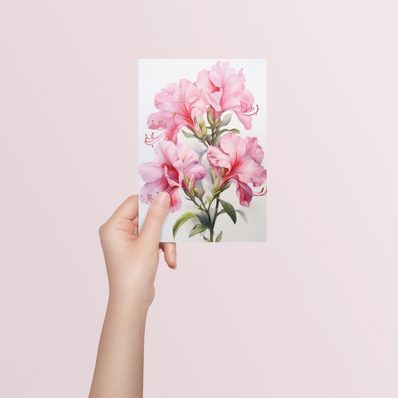 Watercolor Azalea Wall Art Illustration Print Poster Unframed - Picture 5 of 5